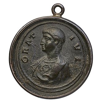 Horace on a contorniate medallion, struck in Rome around AD 400